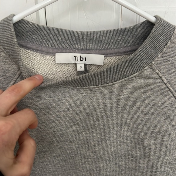 Tibi grey cropped open back sweatshirt - Picture 4 of 5